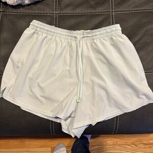 Light Blue pace rival run short with built in underwear high rise